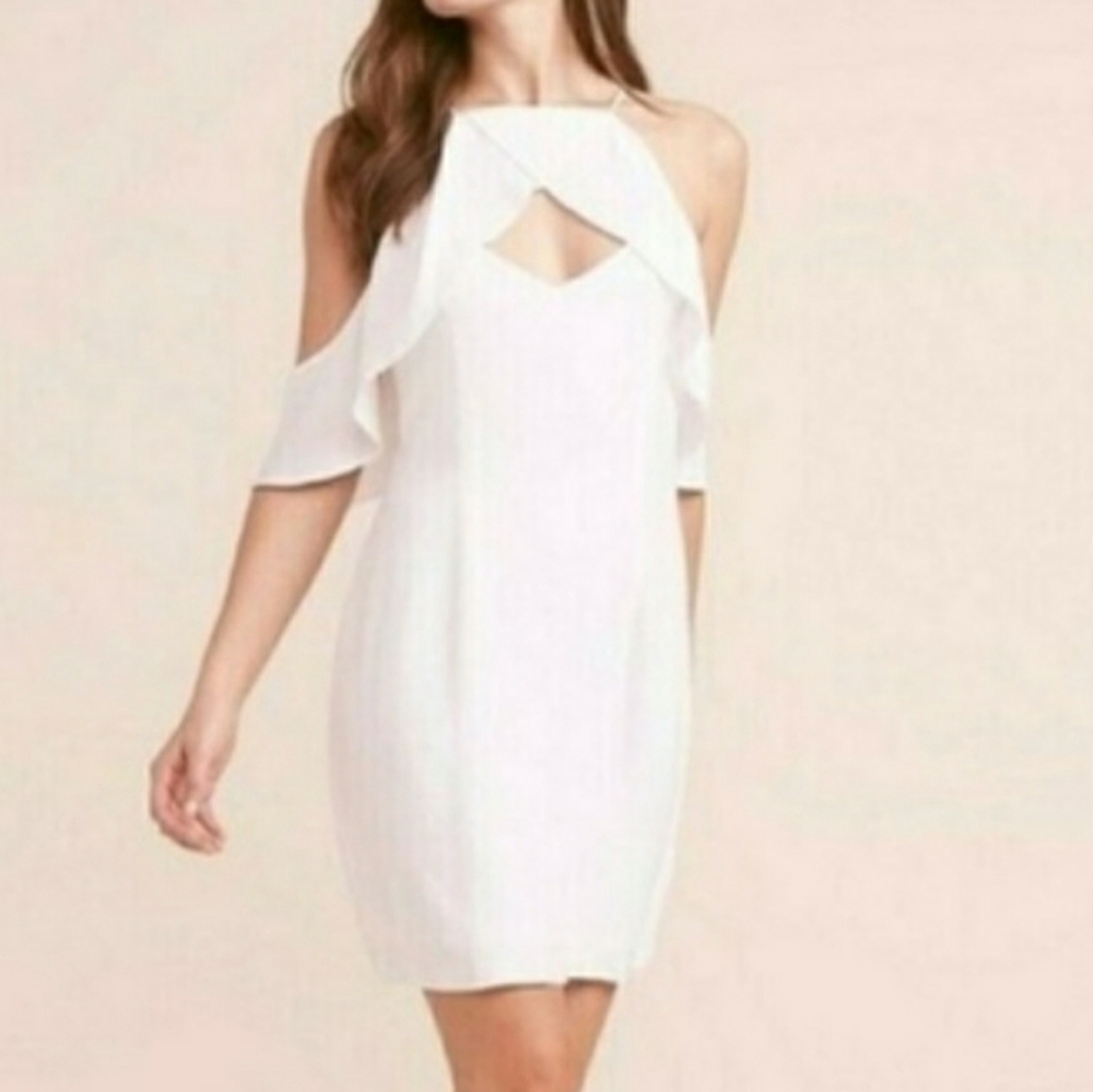NWT White BB DAKOTA flutter sleeve dress size 8